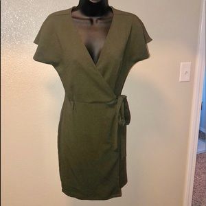 Green wrap dress